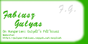 fabiusz gulyas business card